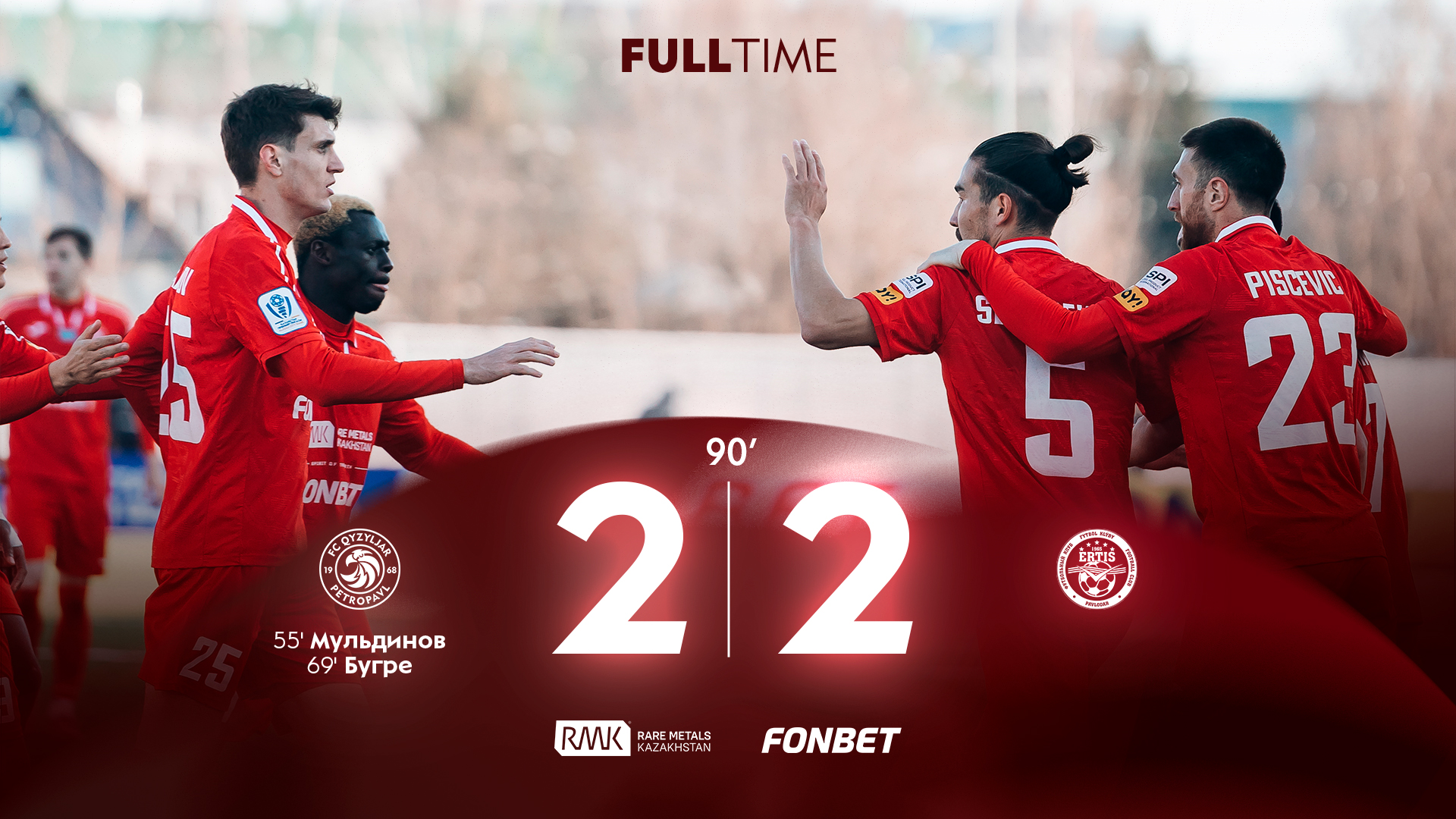 «Қызылжар» өз алаңында тең ойын өткізді